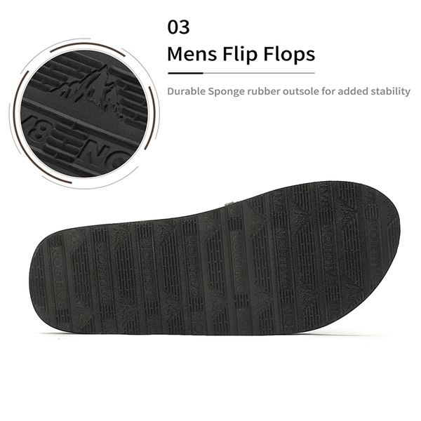 Men's Comfortable Flip Flops - BLACK GREY - 4
